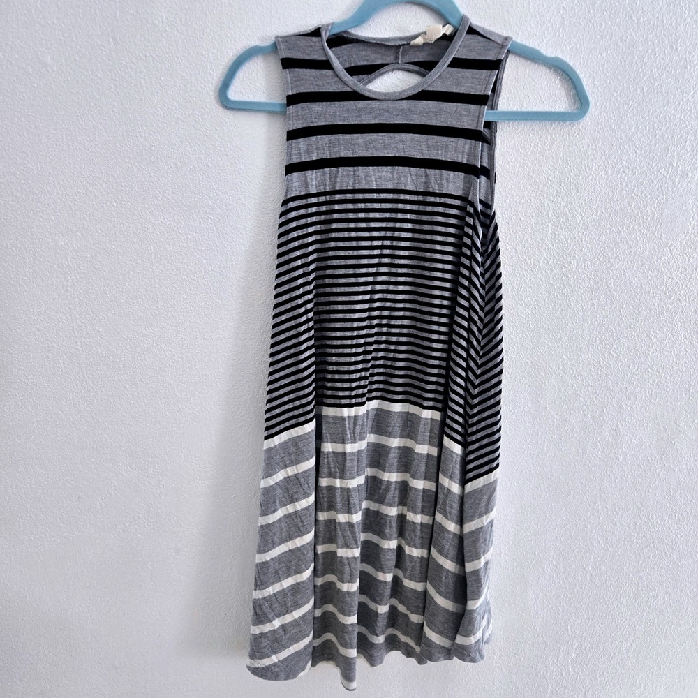 American Eagle Soft & Sexy Striped Swing Tank Dress Grey Black XS